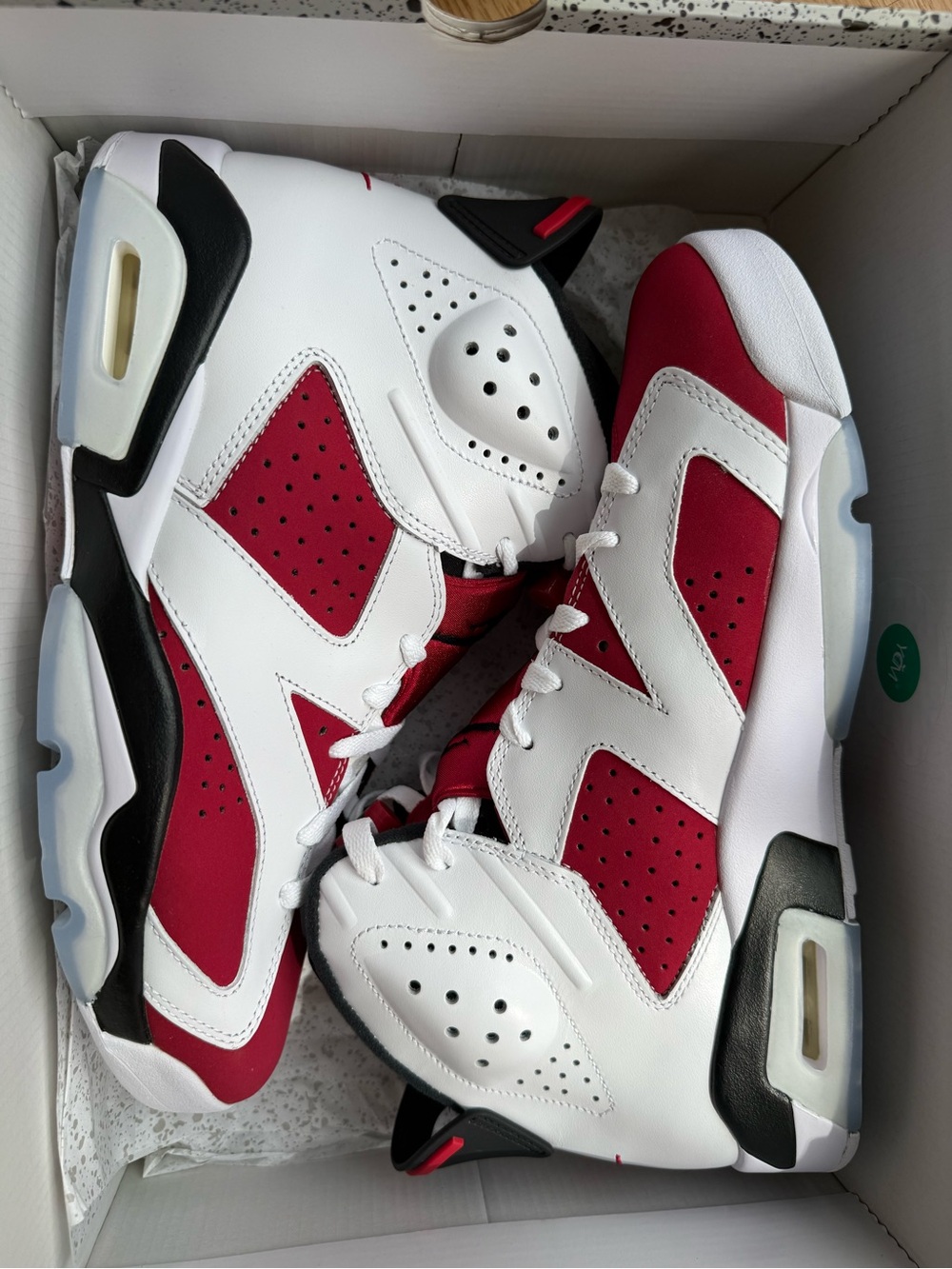Jordan Retro High-Top Sneakers in White, Red & Black